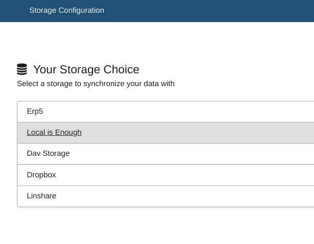 Storage Configuration